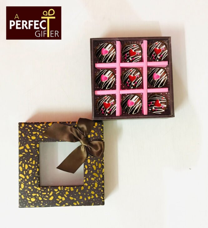 Chocolates Ball Gift With Love & Cream Design - Image 2