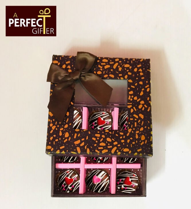 Chocolates Ball Gift With Love & Cream Design