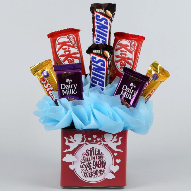 Chocolate Bouquet With Cute Vase