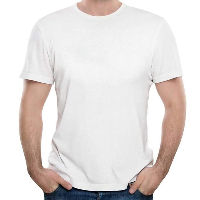 White Round Neck  Printed T-Shirt. - Image 4