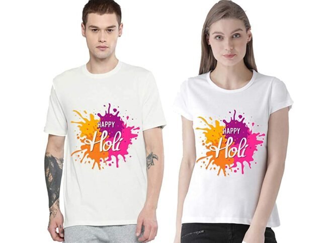 Holi Printed T-Shirts men and women's