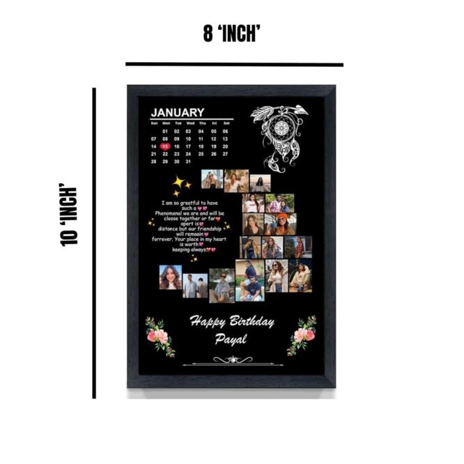 Moon Shape Black Personalized Photo Frame - Image 4