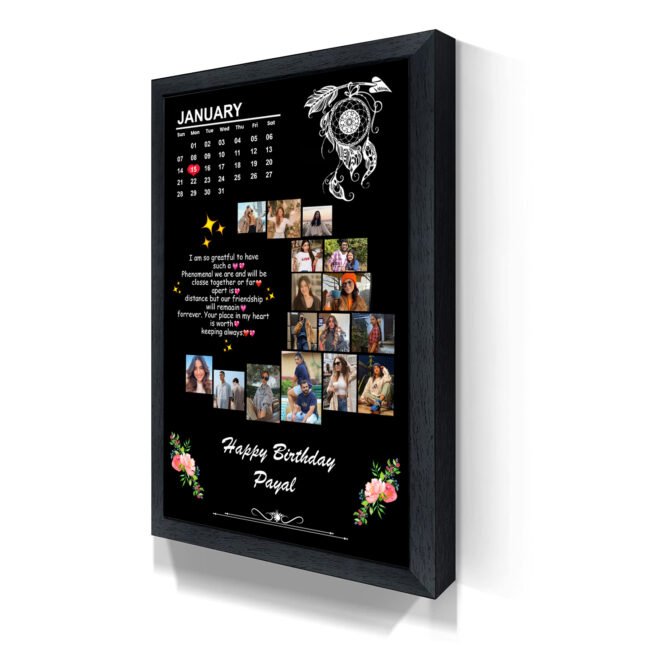 Moon Shape Black Personalized Photo Frame - Image 6